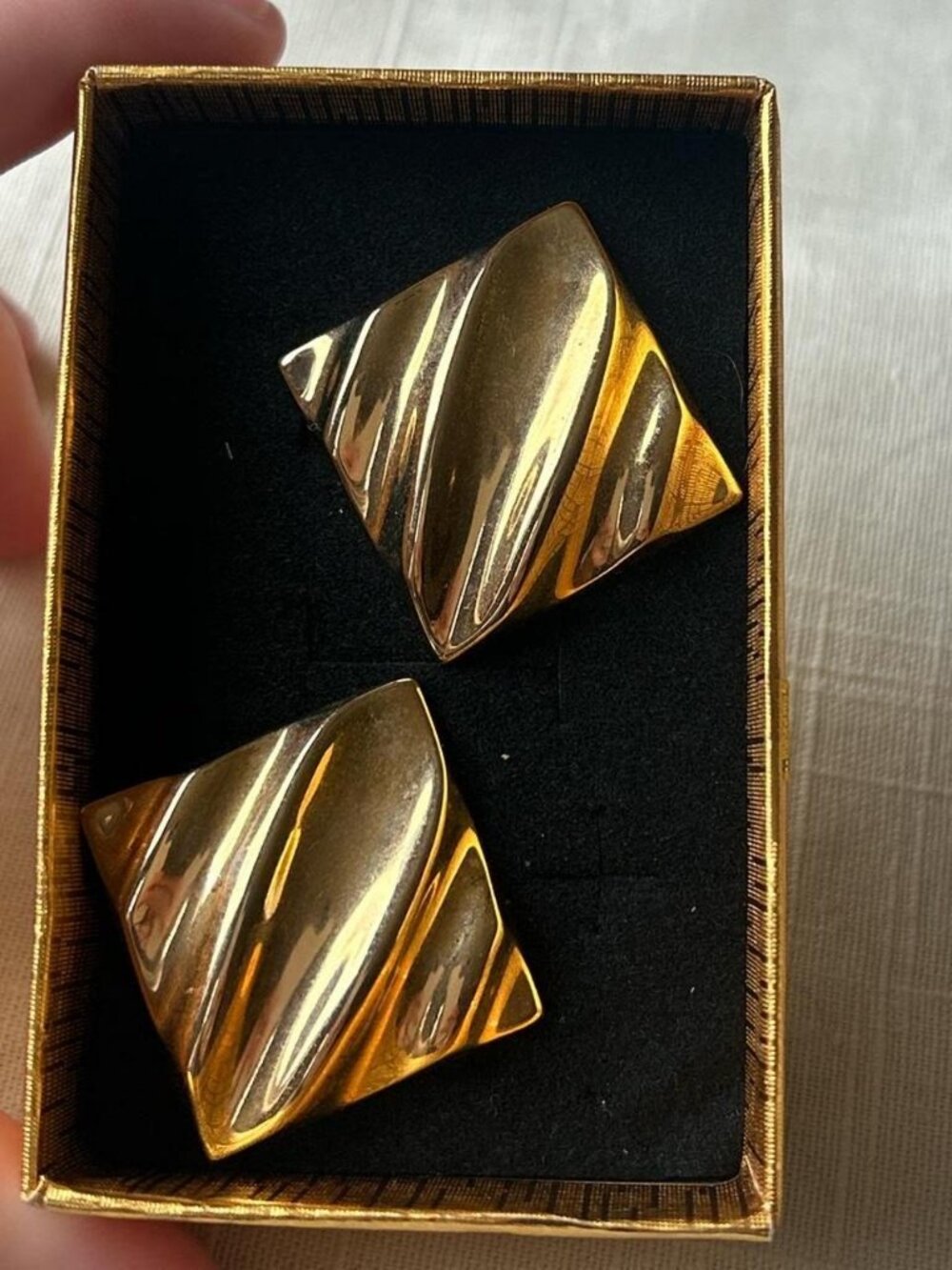 Gold Textured Geometric Dangle Earrings Costume Jewelry